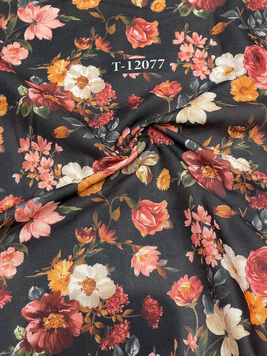 Soft Poly Cotton Floral Digital Prints