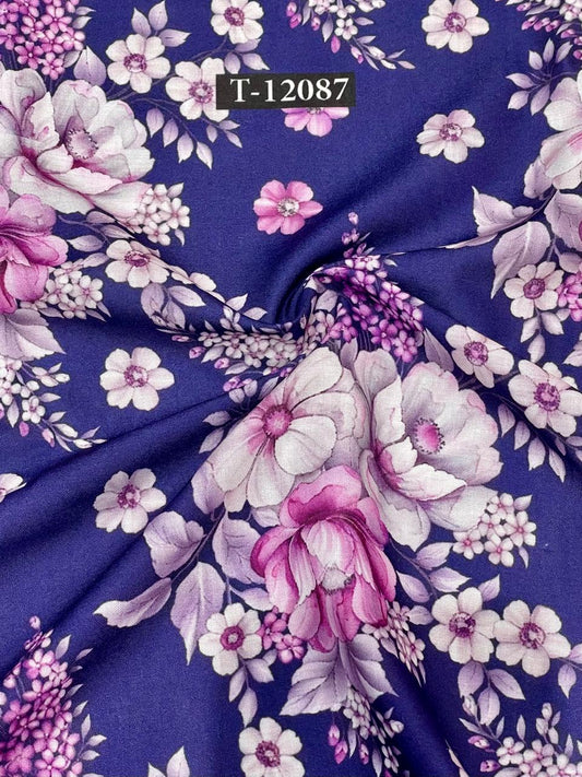 Soft Poly Cotton Floral Digital Prints