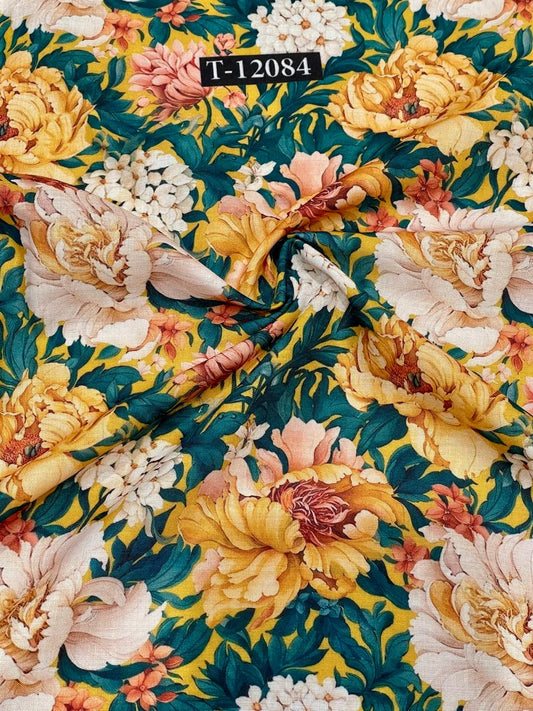 Soft Poly Cotton Floral Digital Prints