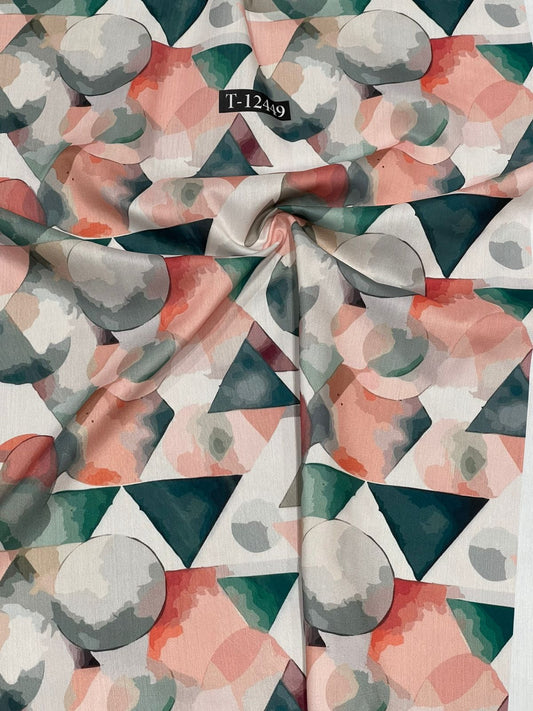 Semi Pure Muslin Beautiful Trendy Abstract Digital Prints