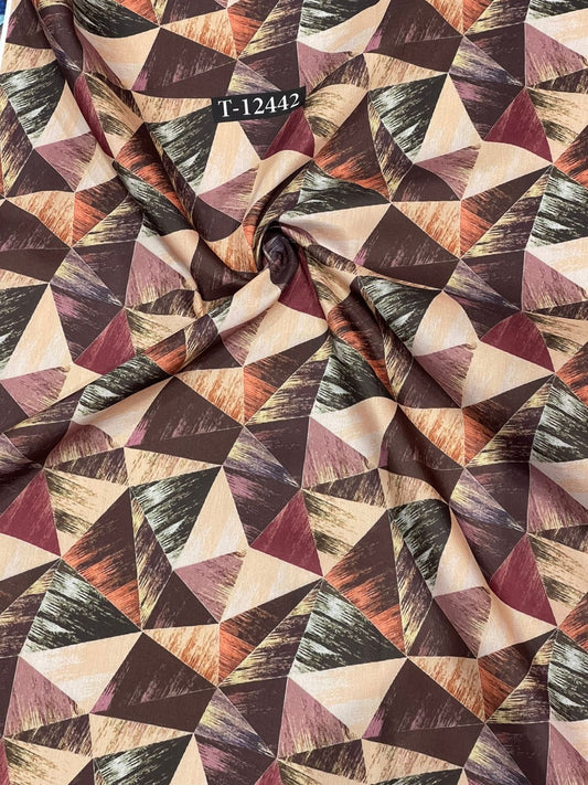 Semi Pure Muslin Beautiful Trendy Abstract Digital Prints