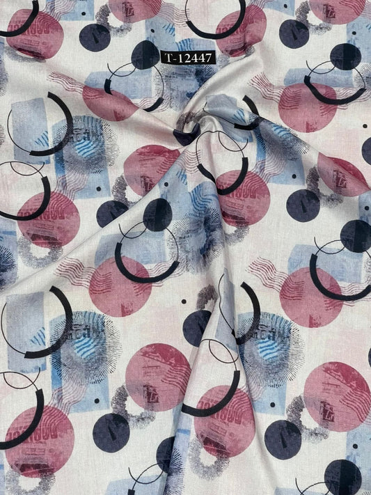 Semi Pure Muslin Beautiful Trendy Abstract Digital Prints