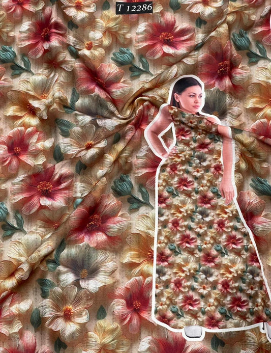 Summer Special Poly Cotton Fabric With Trendy Floral Designs