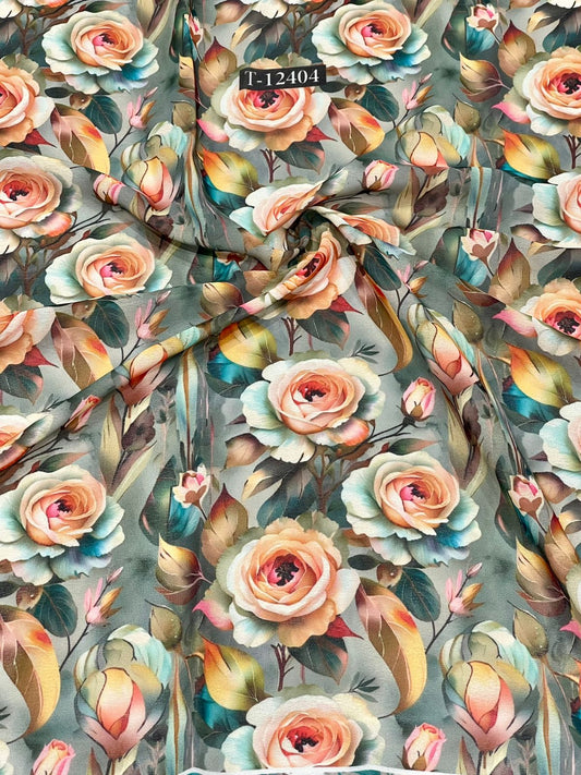 Georgette Floral Digital Prints