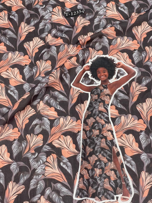 Summer Cool Linen Fabric With Abstract Designs