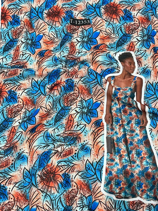 Summer Cool Linen Fabric With Abstract Designs