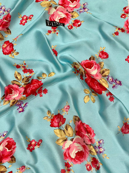 Satin Georgette Beautiful Trendy Flower Prints
