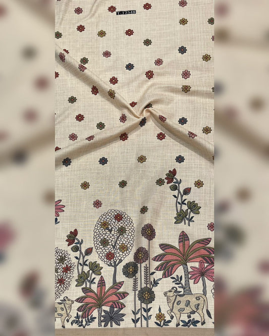 Swiss Linen Embroidery Style Daman Prints