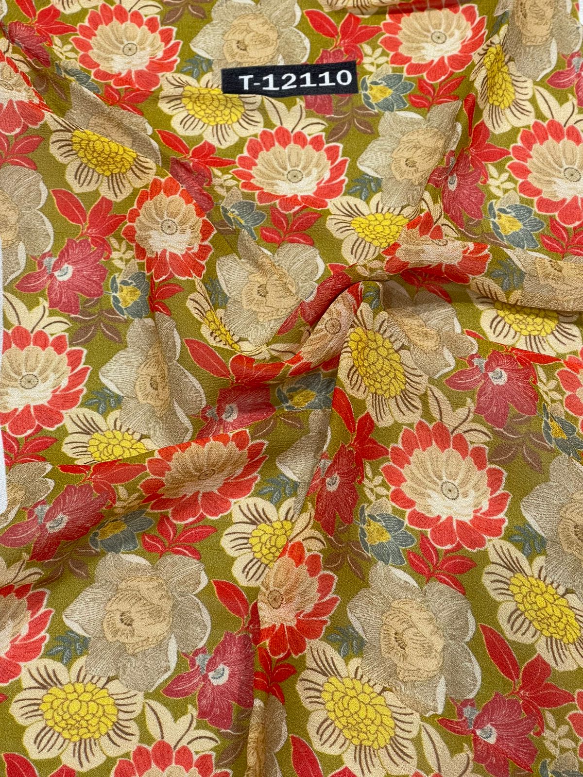 Pure Georgette Floral Digital Prints