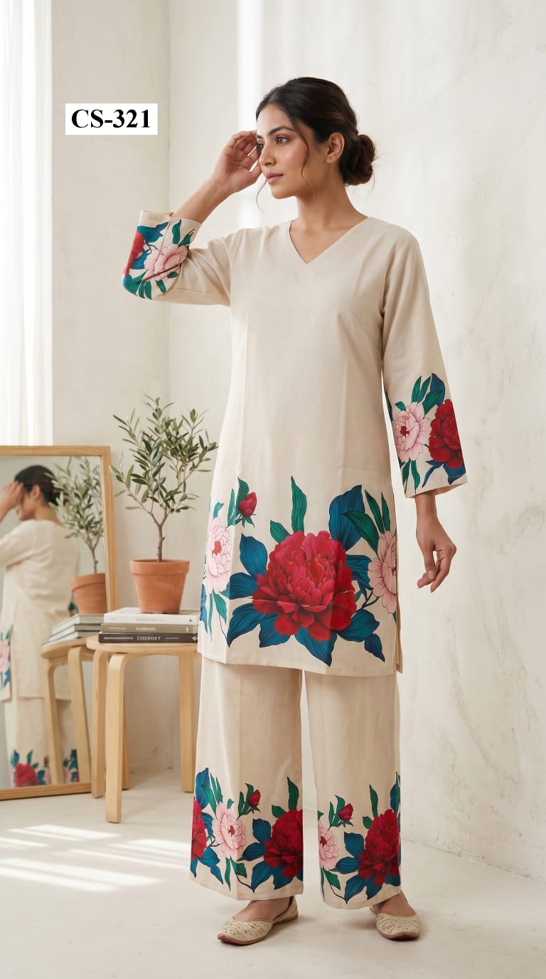 Noor Bloom Co-ord Set IMPORTED RAYON