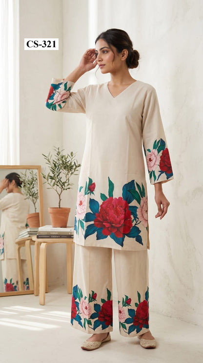 Noor Bloom Co-ord Set IMPORTED RAYON