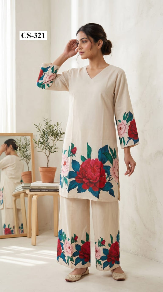 Noor Bloom Co-ord Set IMPORTED RAYON