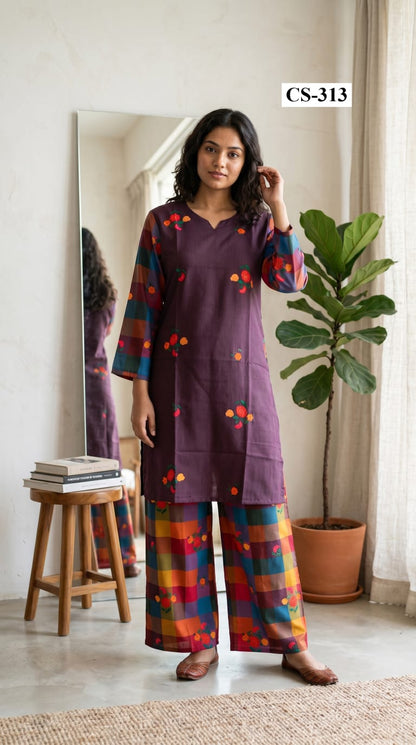 Berry Checks Co-ord Set IMPORTED RAYON