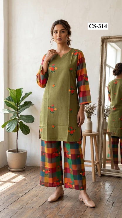 Olive Mosaic Co-ord Set