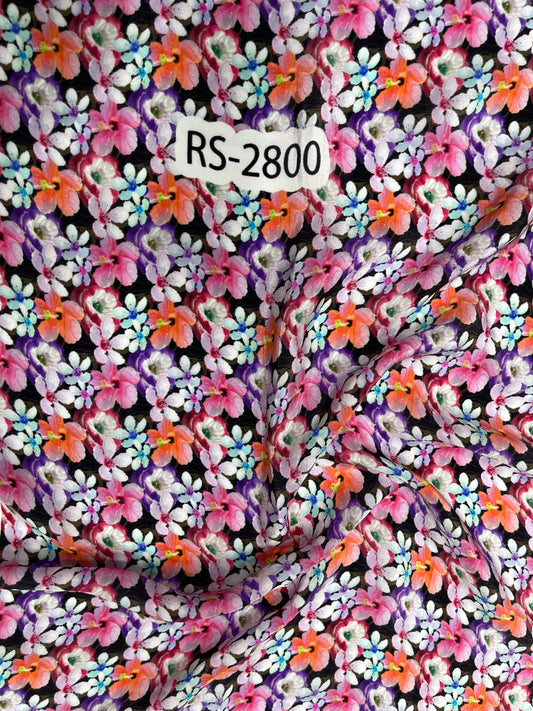 Pure Natural Crepe Floral Print Fabric