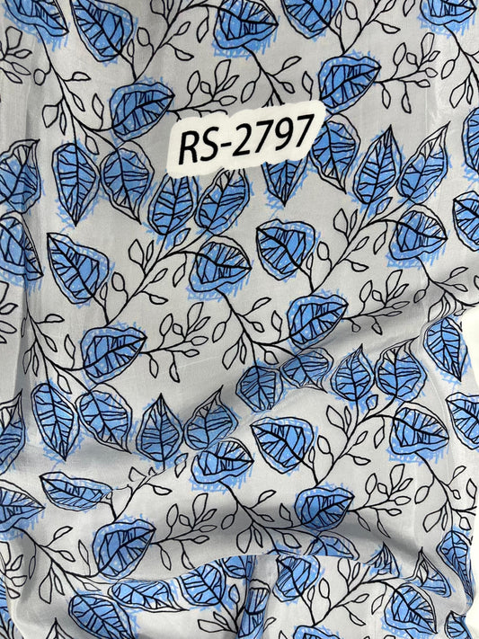 Pure Natural Crepe Floral Print Fabric