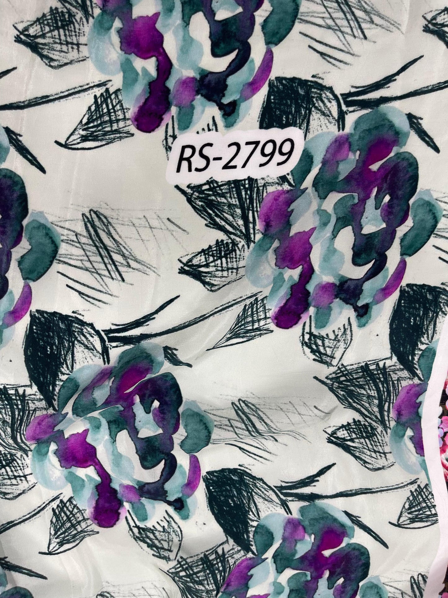 Pure Natural Crepe Floral Print Fabric