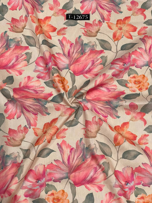 Beautiful Floral Prints On Muslin
