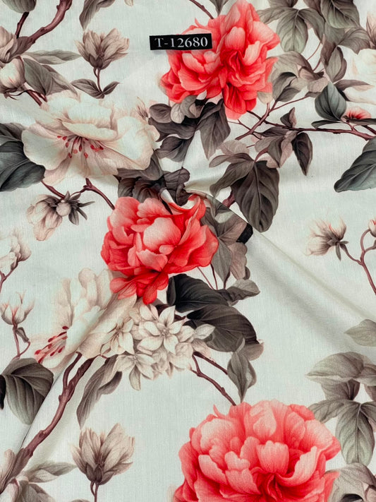 Beautiful Floral Prints On Muslin