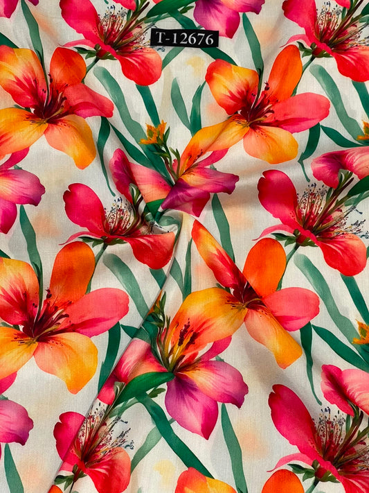 Beautiful Floral Prints On Muslin