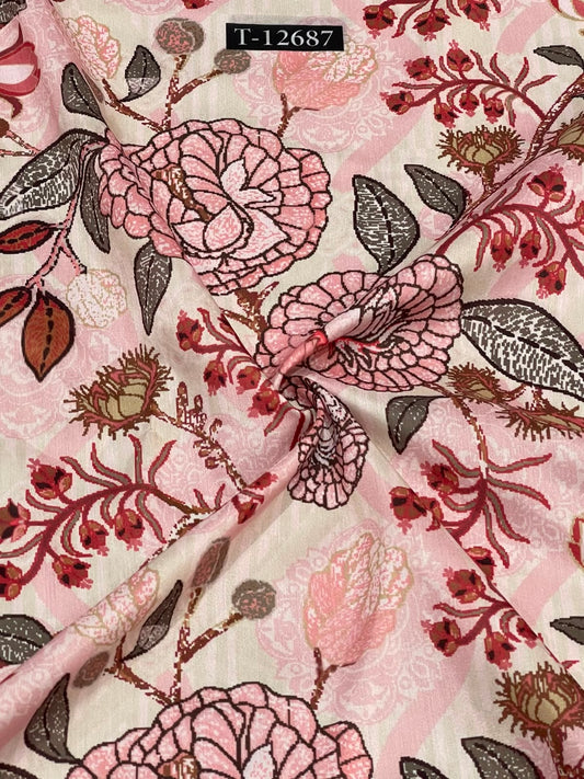 Beautiful Floral Prints On Muslin