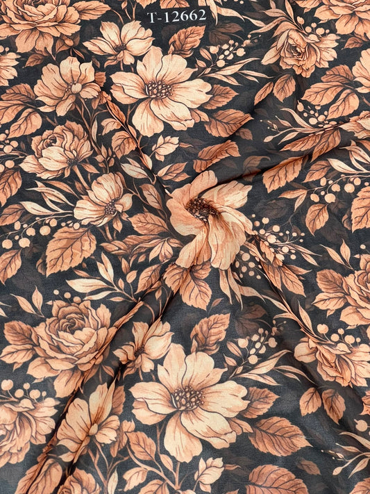 Beautiful Trendy Flower Georgette Digital Prints