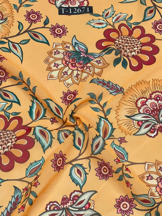 Beautiful Trendy Flower Georgette Digital Prints