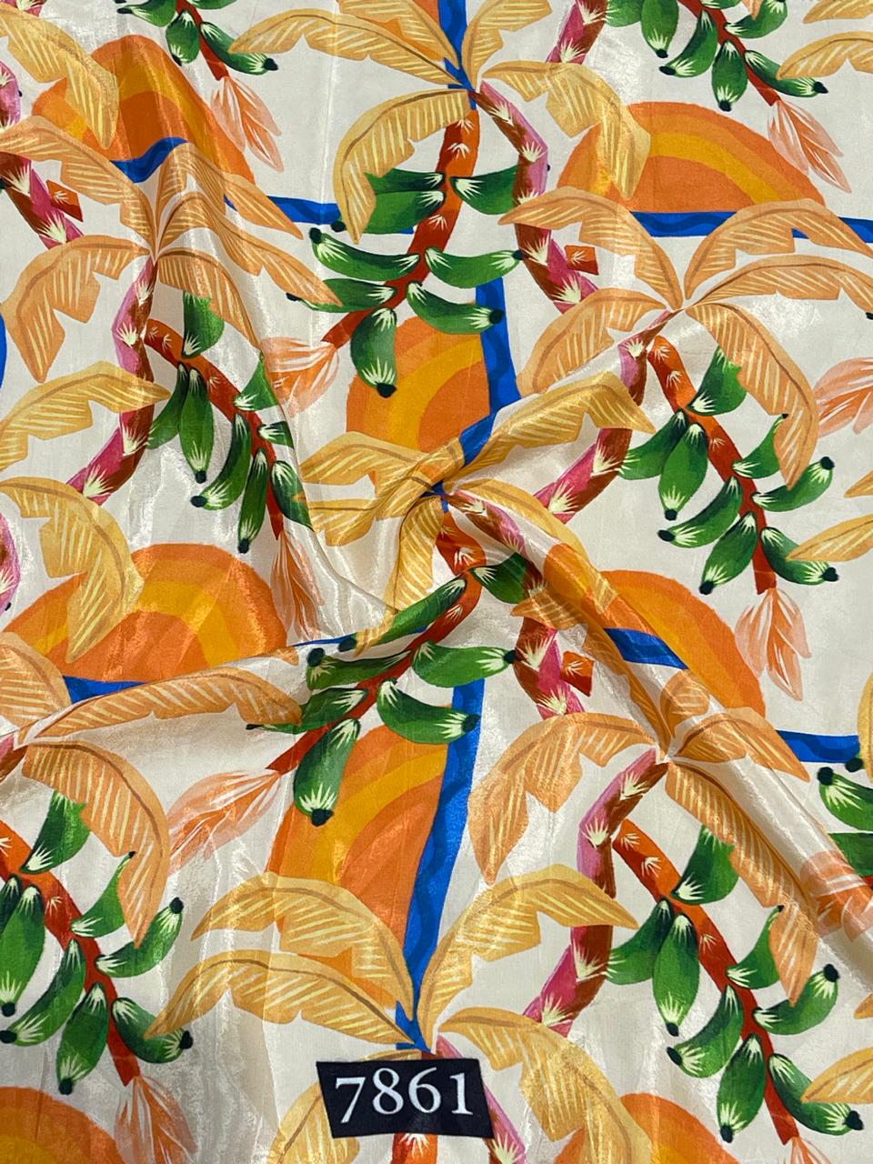 Elegant Floral Prints On Pure Natural Crepe