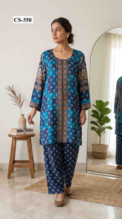 Blue Dynasty Coord Set- Japanese crepe