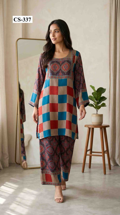 Mosaic Fusion Coord Set- Japanese crepe