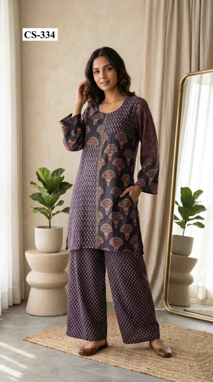 Twilight Fern Coord Set- Japanese crepe