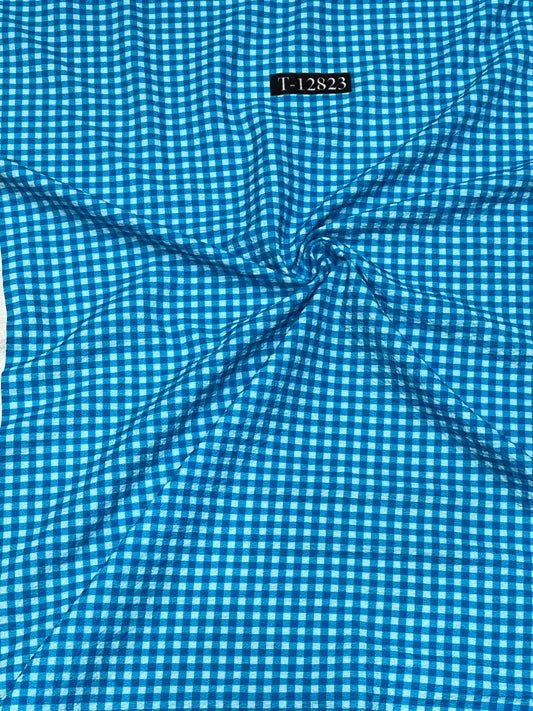 Checks Print On Lycra Fabrics