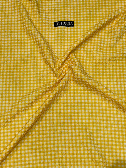 Textured Checks Print On Lyra Fabric