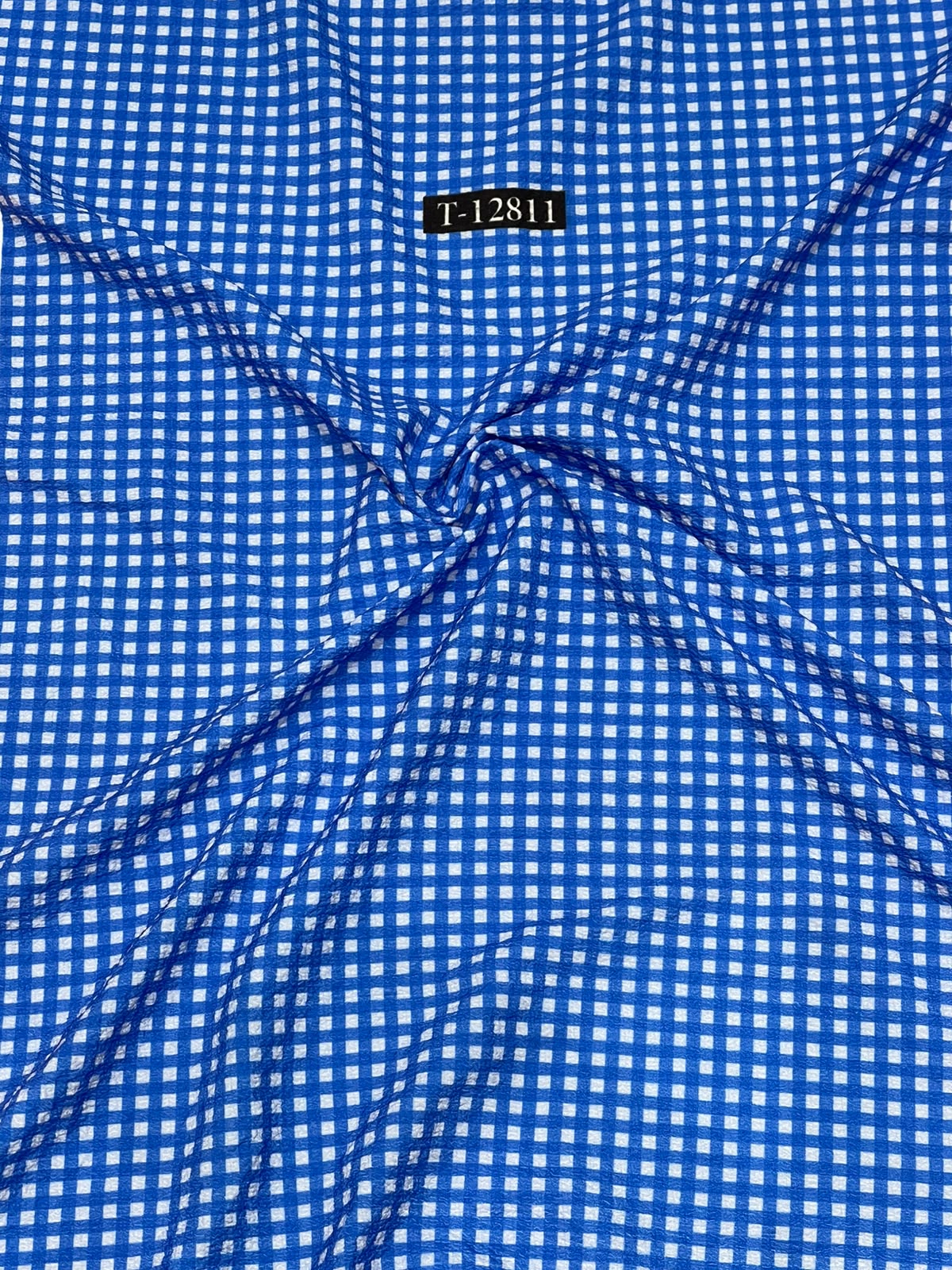 Textured Checks Print On Lyra Fabric