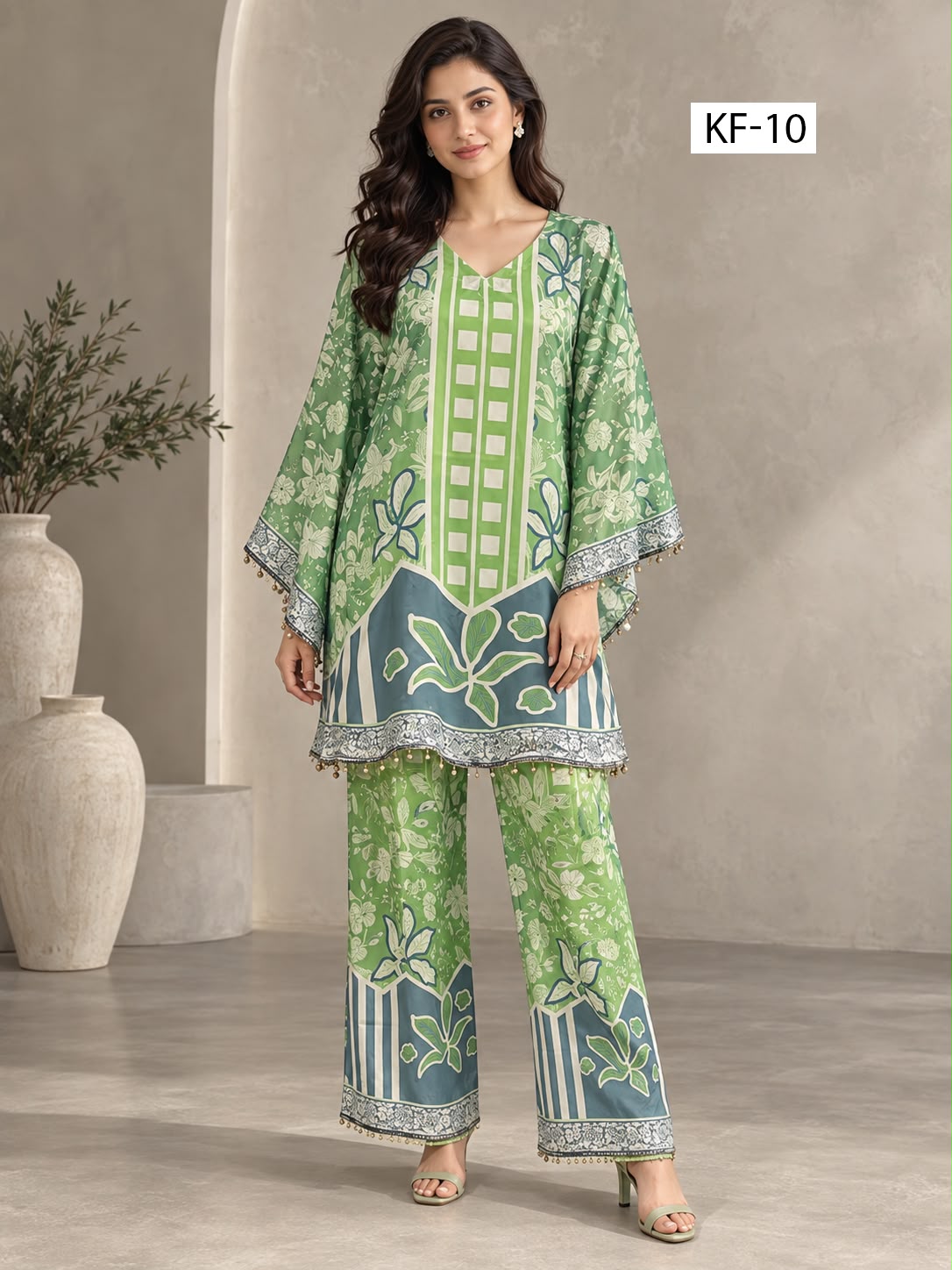 Sage Garden Kaftan Set- Japanese crepe