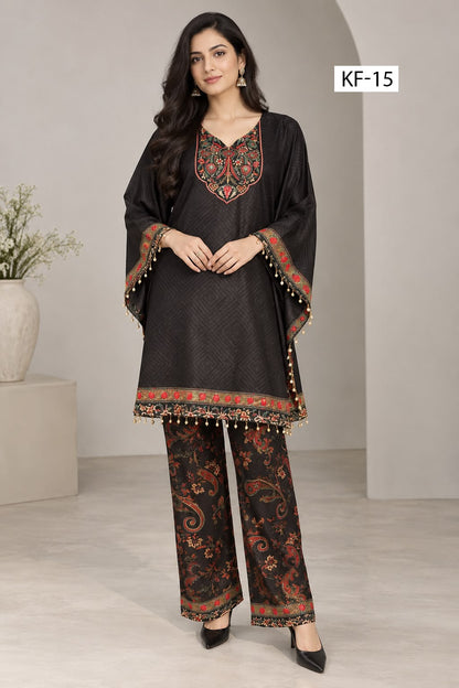 Noir Paisley Kaftan Set- Japanese crepe