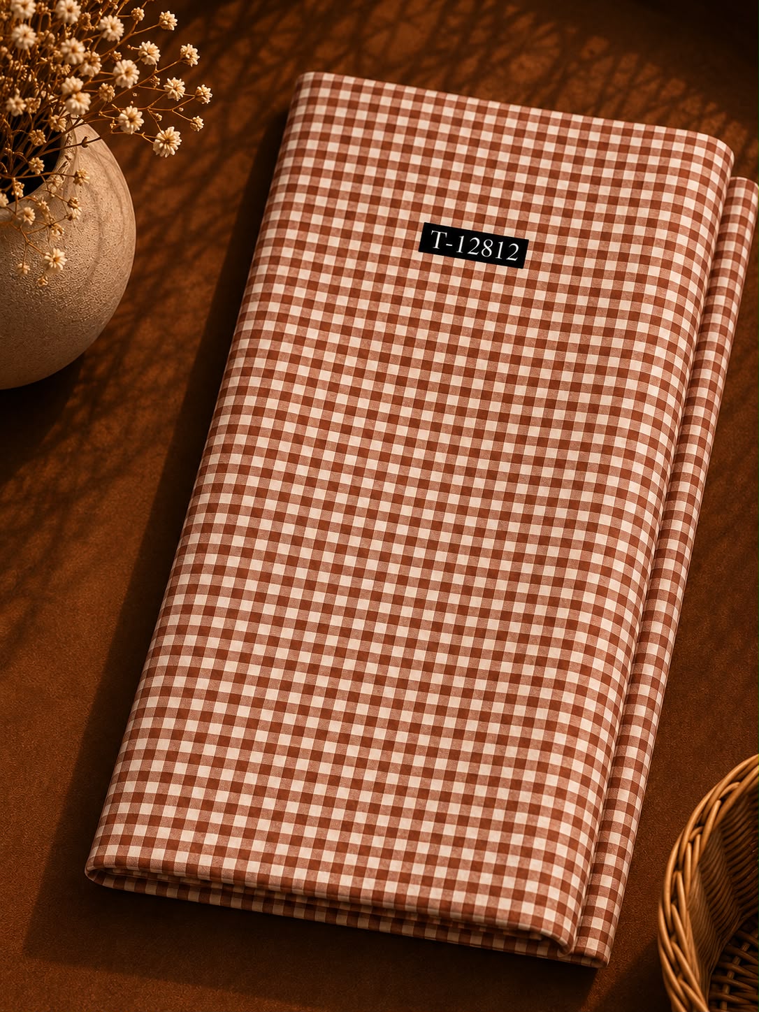 Textured Checks Print On Lyra Fabric