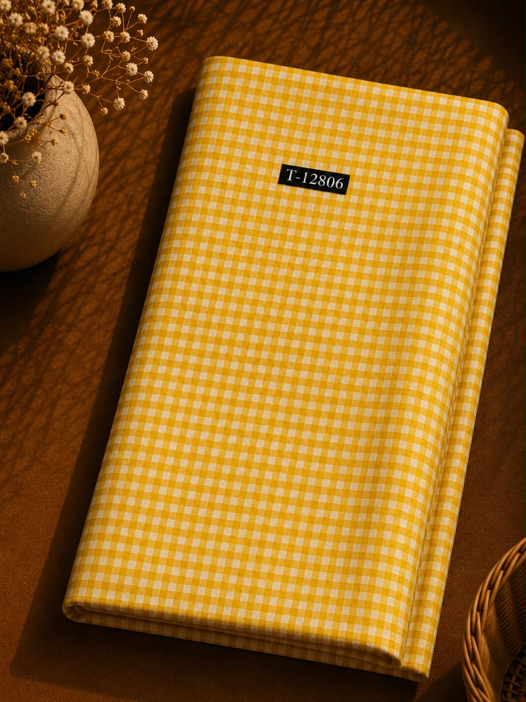 Textured Checks Print On Lyra Fabric