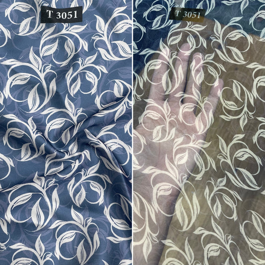 Combo Print - Modal Satin + Organza