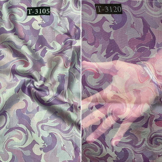 Combo Print - Modal Satin + Organza